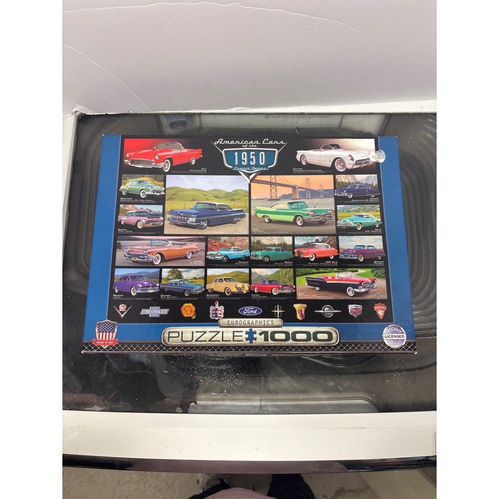 Eurographics Jigsaw Puzzle Unisex 1000pc Multicolor Excellent 1950s Classic Cars